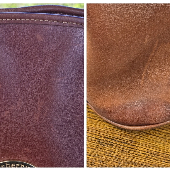 Burberry's Vintage Brown Leather Shoulder Bag Gold Crest Medallion Authentic COA - Picture 10 of 12